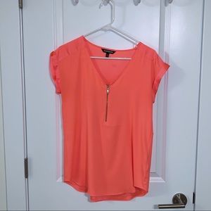 Coral short sleeve blouse from Express